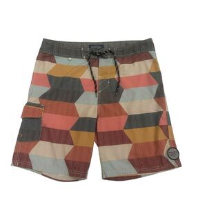 Roark Board Shorts Mens 36 Geometric Pattern Surf Beach Adventure Swim Trunks
